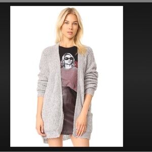 Free People Weekend Getaway Gray 87% Alpaca / 13% Nylon Blend Cardigan  XS